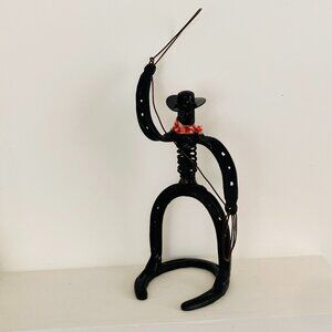Vintage Cowboy Horseshoe Metal Art -1970's
